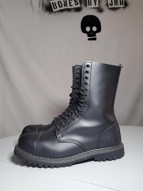 Grinders Herald Black Boots 14 Eye Formal Leather Military Uniform EU44 - Picture 7 of 16